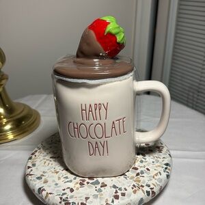 Rae Dunn Happy Chocolate Day coffee/tea mug with topper